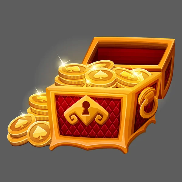 Komoda, ikona złote monety — Wektor stockowy