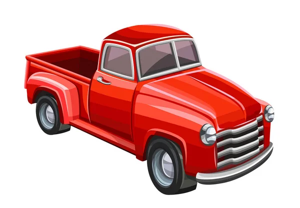 Caminhão vermelho no fundo branco — Vetor de Stock