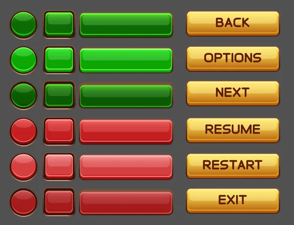 Oyun düğmelerinin GUI paketi — Stok Vektör