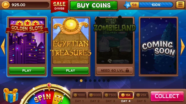 Lobba för slots spel — Stock vektor