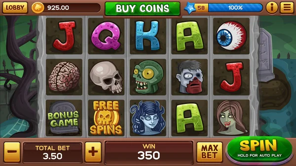 Zombie sfondo per gioco di slot — Vettoriale Stock