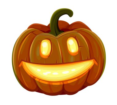 Cadılar Bayramı Balkabağı gülümsüyor. Beyaz arka plan üzerinde izole