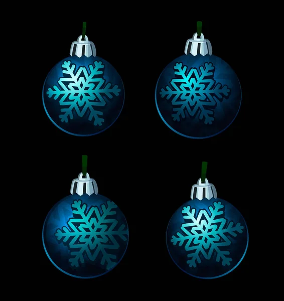 Синій новорічні кулі — стоковий вектор