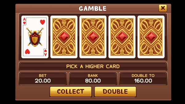 Scherm voor "slots" spel gokken — Stockvector