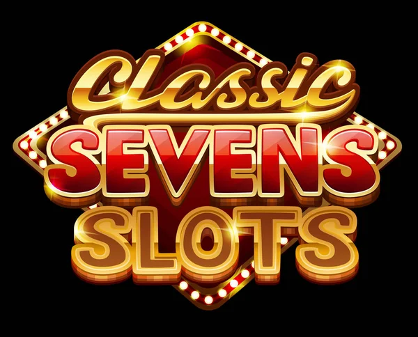 Λογότυπο εφτάρια κλασικό slots για παιχνίδι — Διανυσματικό Αρχείο