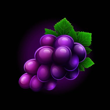 Siyah arka plan üzerine izole üzüm simgesi