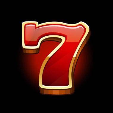 Yedi simge siyah arka plan üzerine izole