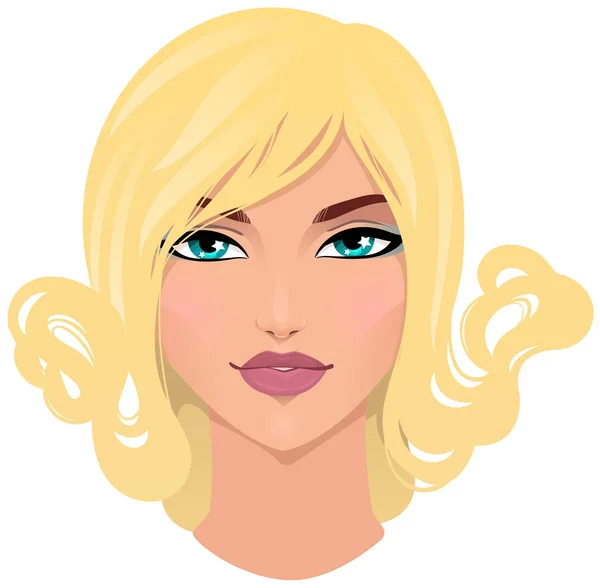 Retrato de hermosa chica rubia — Vector de stock