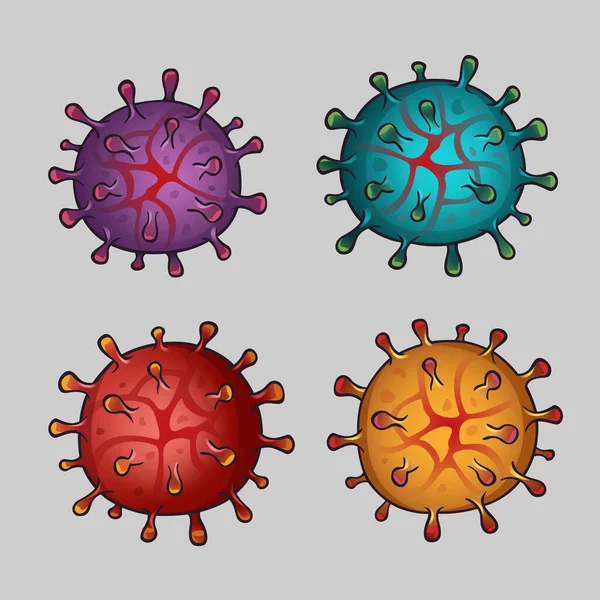 Coronavirüs Simgeleri Ayarlandı Vektör Illüstrasyonu — Stok Vektör