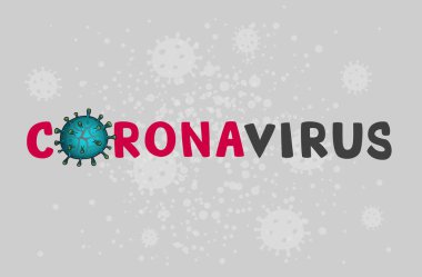 Geçmişi olan Coronavirus logosu. Vektör illüstrasyonu