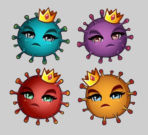 Coronavirus Met Kroon Vectorillustratie — Stockvector