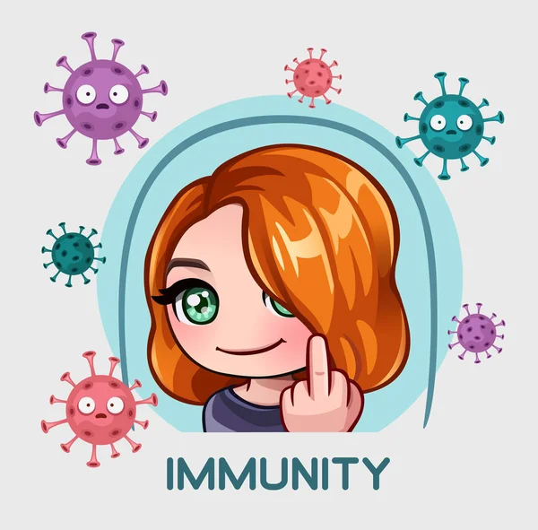 Girl Protection Immunity Shows Middle Finger Vector Illustration Royalty Free Stock Illustrations