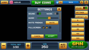 Kumar makinesi için arayüz. Vektör illüstrasyonu