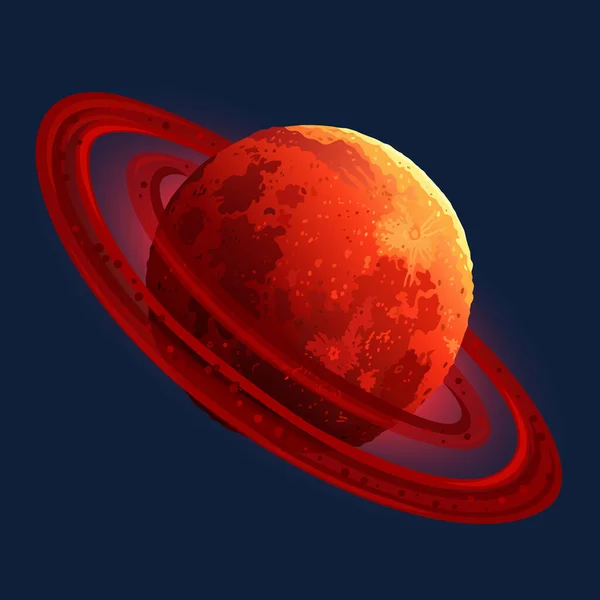 Icône Planète Rouge Pour Jeu Machine Sous Spatiale Illustration Vectorielle — Image vectorielle