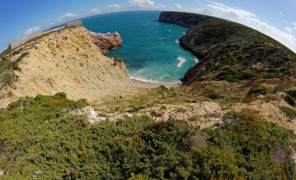 Rybie Oko Widokiem Zatokę Oceanu Fortaleza Belixe Pobliżu Cabo São — Zdjęcie stockowe