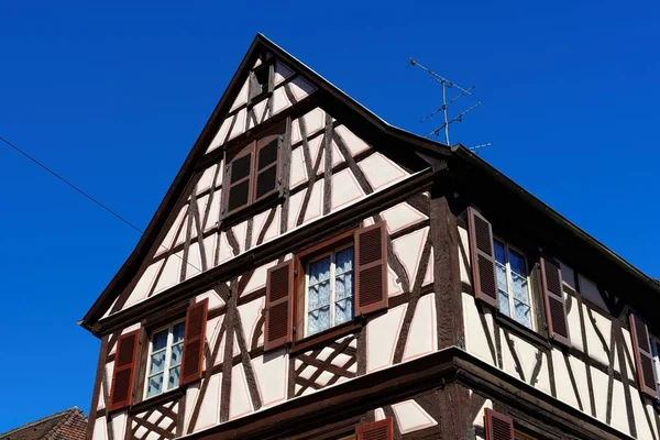 Fachwerkhaus Hout Inlijsten Huis Colmar Stad Elzas Frankrijk Stockfoto
