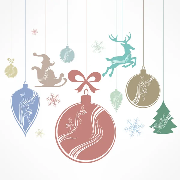 Kerst ornament decoratie op wit — Stockvector