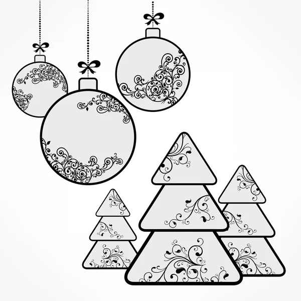 Adorno de Navidad árbol de bolas decoración — Archivo Imágenes Vectoriales