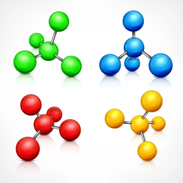 Color molecules on white — ストックベクタ