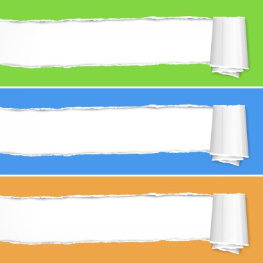 Renk üzerinde yırtık kağıt parçaları