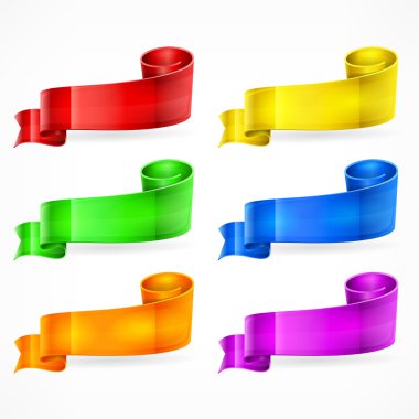 Renk kurdele Set vektör çizim