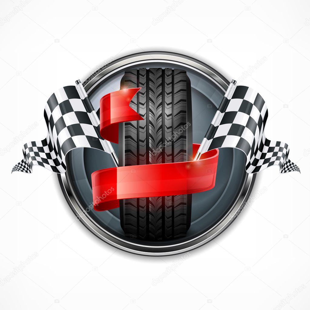 Racing emblem on white