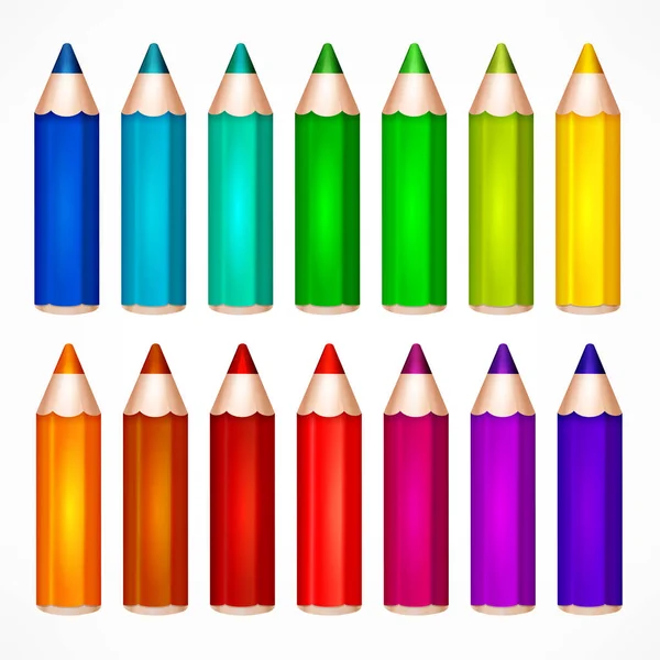 Conjunto de lápiz Ilustración de vector de color — Vector de stock