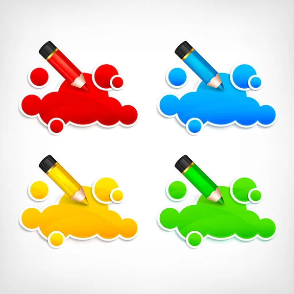 Pencil and color clouds — Stock Vector