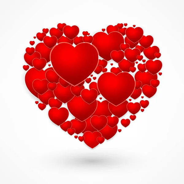 Sevgililer günü kırmızı kalp — Stok Vektör