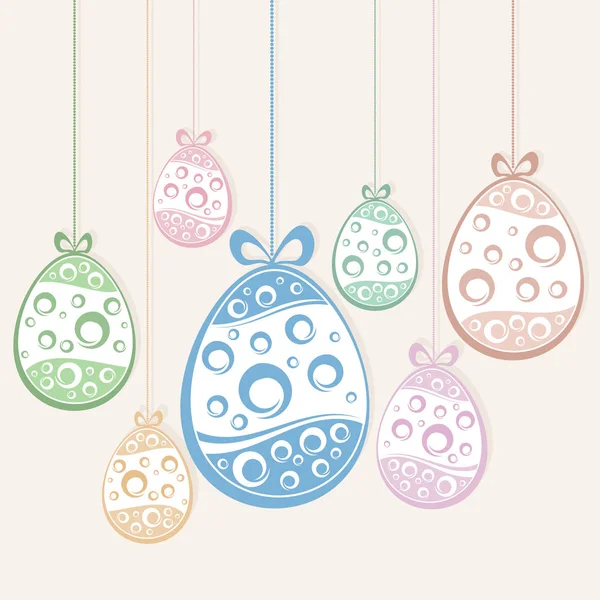 Hanging Easter eggs — Stock Vector