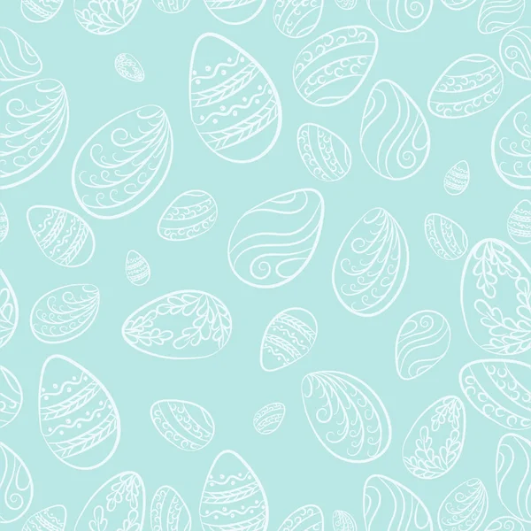 Easter eggs blue pattern — Stock Vector
