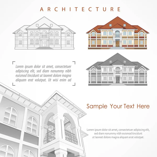 Architekturplan des Gebäudes mit Spezifikation Stockvektor