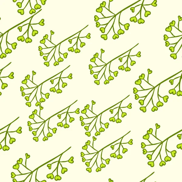Seamless green berry branch pattern — Stock Vector