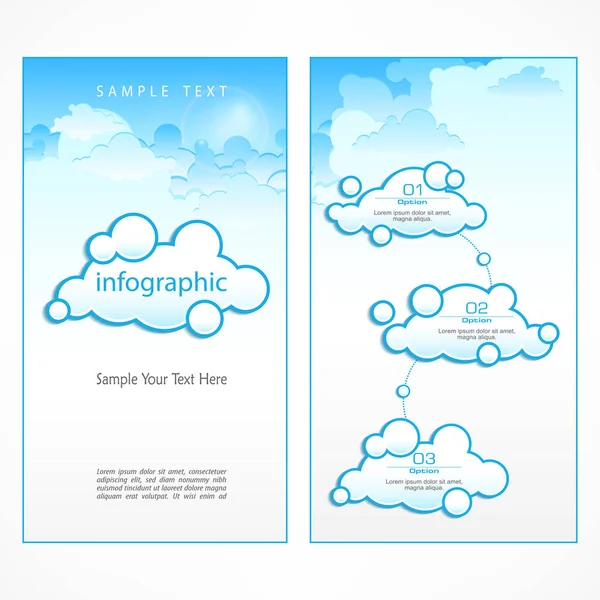 Nubes símbolo de comunicación infográfica — Archivo Imágenes Vectoriales