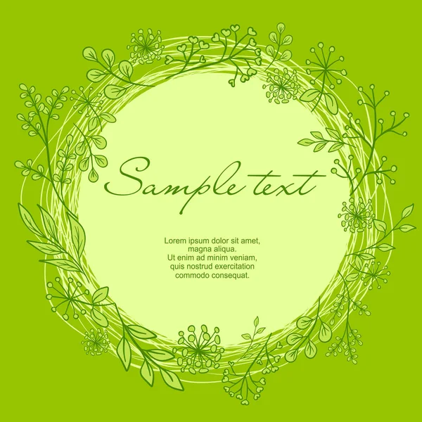 Wreath with text — Stock Vector