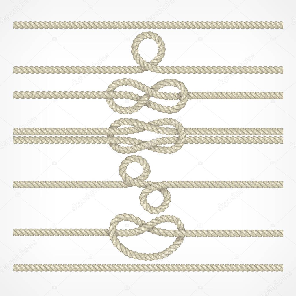 Knots and loops on ropes