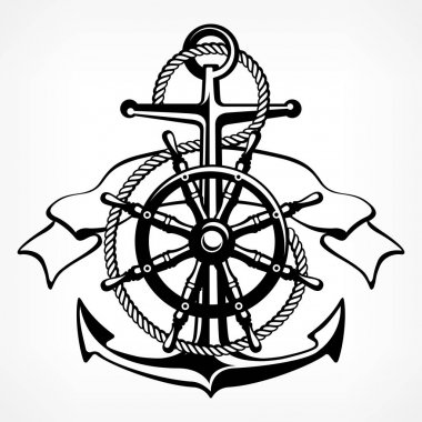 Çapa sembolü rozet beyaz