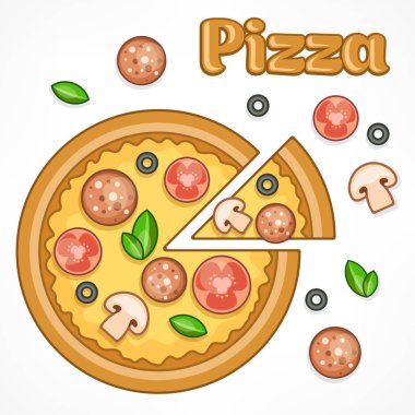 Pizza salam ile ev yapımı.