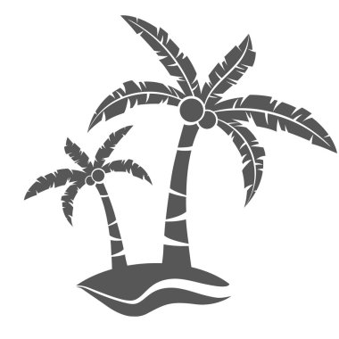 Tropikal palmiye ağacı gri