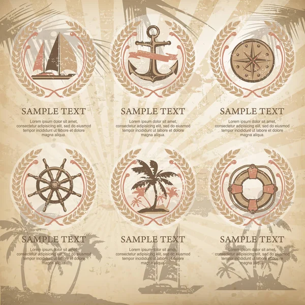 Nautical symbol collection — Stock Vector