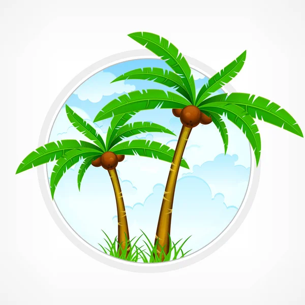 Palmeras tropicales de nuevo cielo — Vector de stock