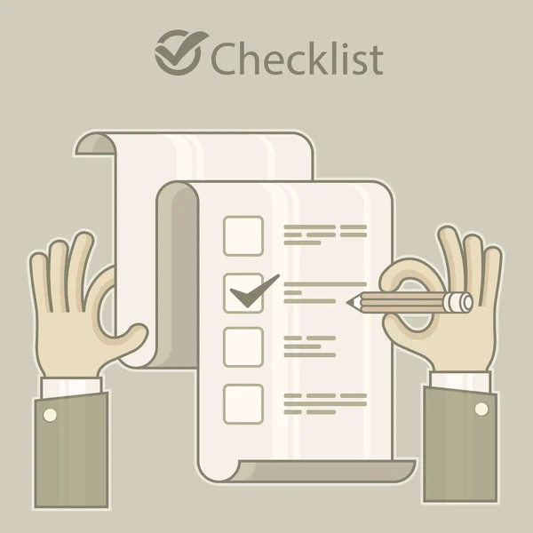 Checklist con segno di spunta — Vettoriale Stock