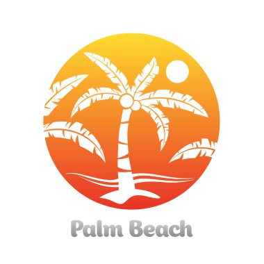 Tropikal palmiye ağacı amblemi turuncu