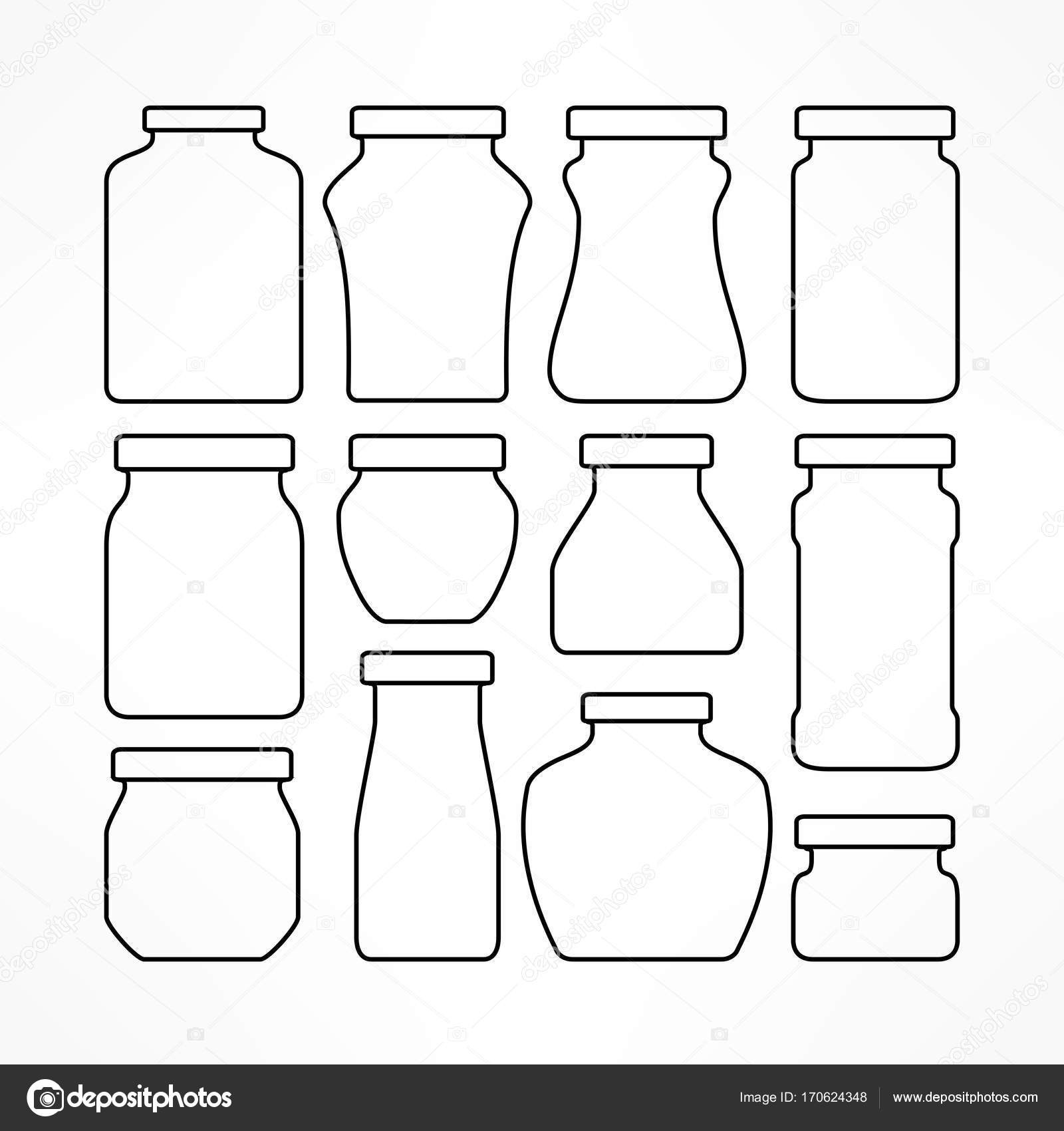 Set of figured glass jars Stock Vector Image by ©creatOR76 170624348