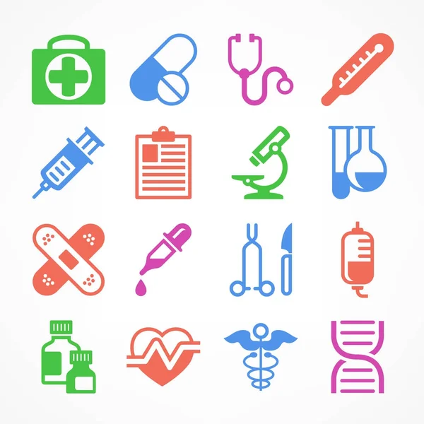 Color medical icons — Stock Vector