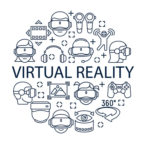 Concepto de realidad virtual — Archivo Imágenes Vectoriales