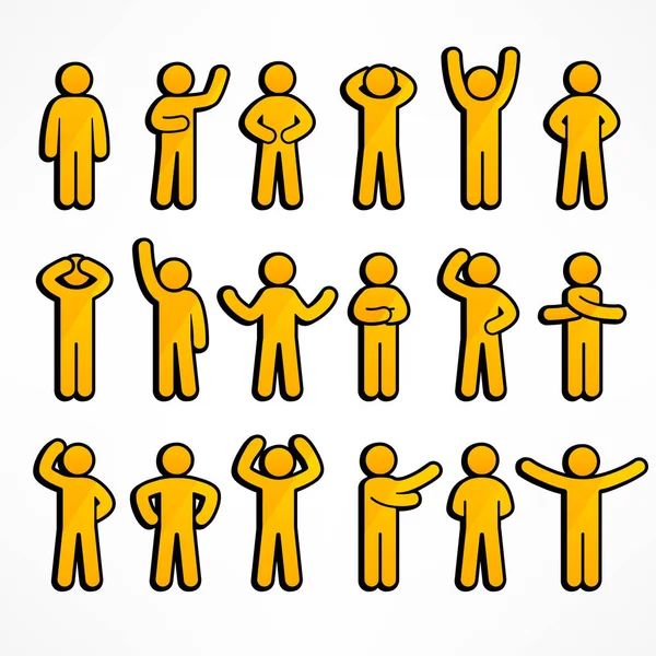 Collection de figures de bâton jaune — Image vectorielle