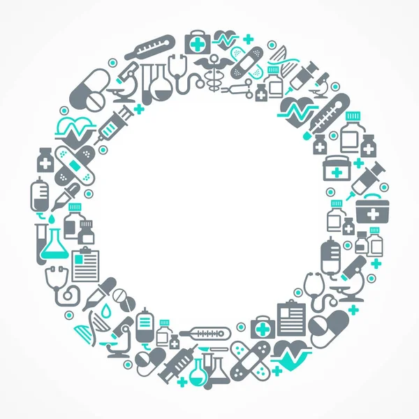 Icônes médicales en cercle — Image vectorielle