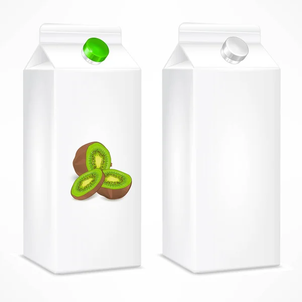Modèle d'emballage pour le jus de kiwi — Image vectorielle