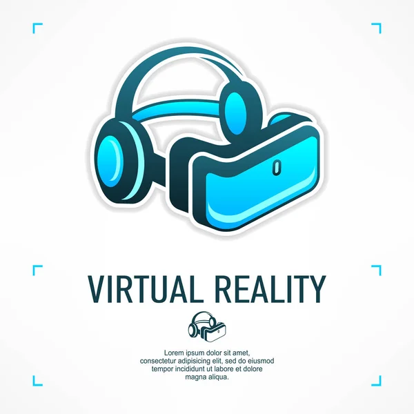 Cartaz de óculos realidade virtual — Vetor de Stock